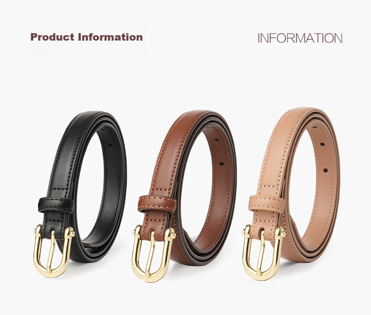 Seven Wolves Women's Leather Belt Slim Narrow Fashion Suit Dress Decorative Waist Belt Birthday Gift for Girlfriend and Mom 23