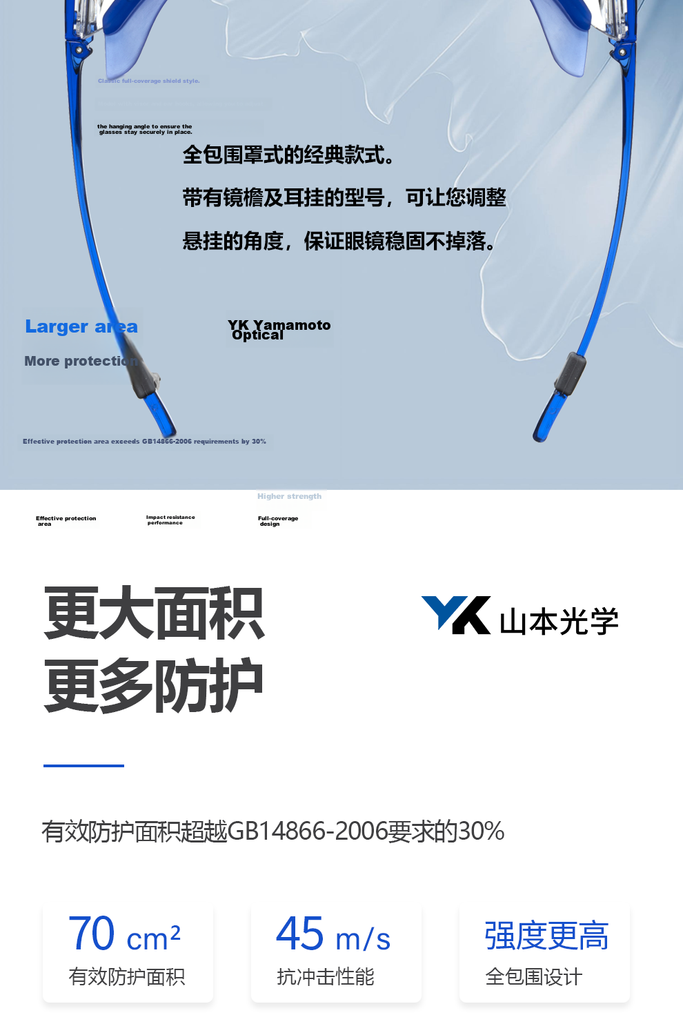 Shanbenguangxue SN-770 Professional Impact-Resistant Adjustable Protective Goggles, Anti-Splash, Anti-Pollen, for Cutting, Renovation, Mining, Anti-Fog, Laboratory, Anti-UV SN-770 Blue 2