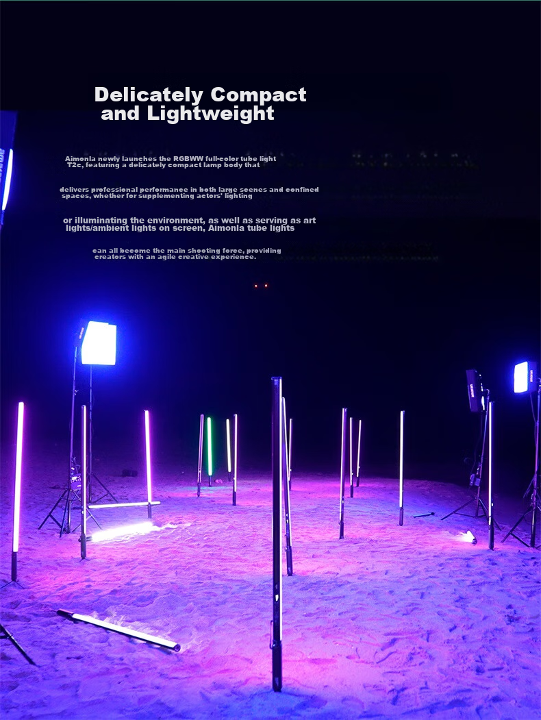 AMARAN Aputure T2c Handheld LED Fill Light Stick Outdoor Portable RGB Full-Color Stick Light for Live Streaming Photography Soft Ambient Light 9