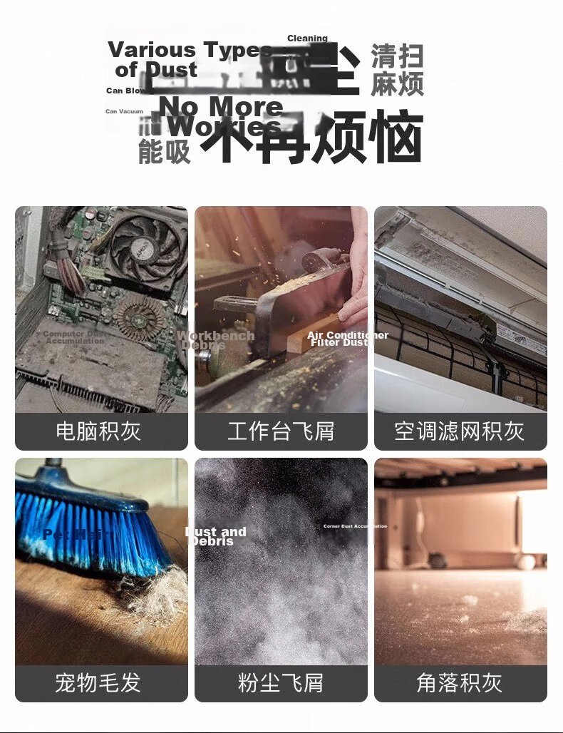 TURBOVOLT Lithium Battery Blower High-Power Strong Rechargeable Blower Dust Removal Industrial Dust Blowing Gun BL001X3 2