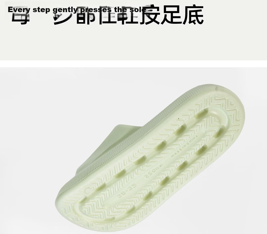 Limi Women's Bathroom Non-Slip Slippers Thin Sole Couple Home Sandals Odorless Wearable Light Green 5
