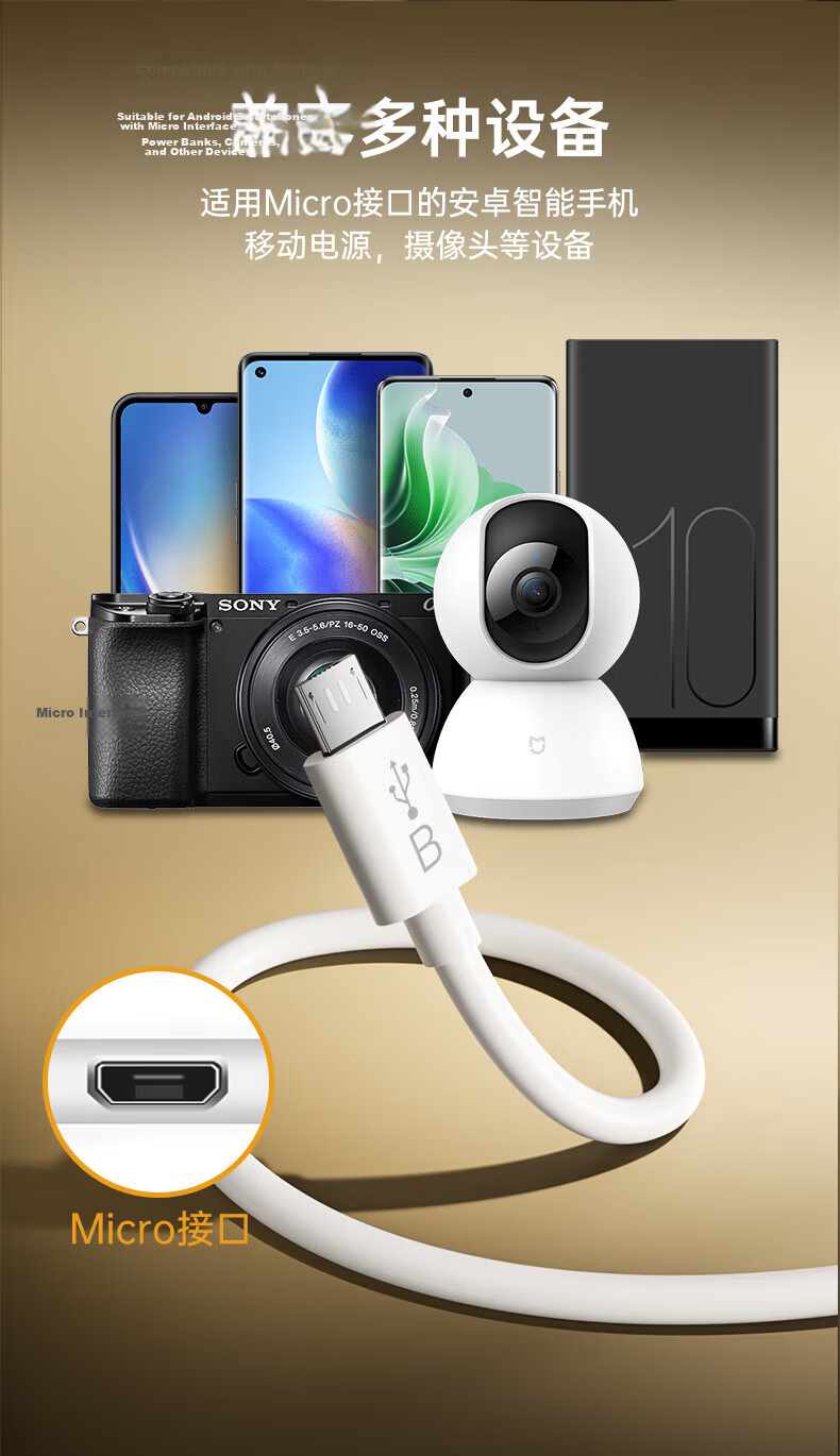 BIAZE Surveillance Camera Power Extension Cable Compatible with Xiaomi Xiaobai 360 Huawei Ezviz Hikvision Dahua 3M Long Android Data Cable Smart Monitoring Power Cord Extra Long 5