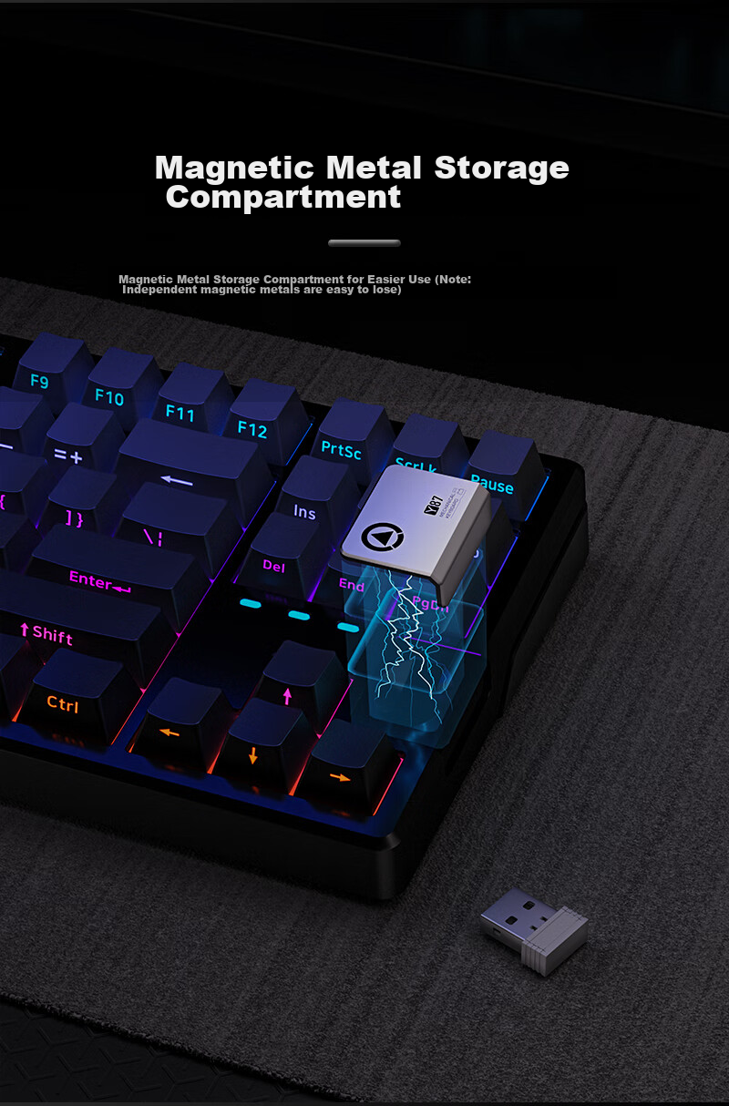 YINDIAO Y87PRO, 87-Key Layout, Tri-Mode Wireless Bluetooth Custom Mechanical Keyboard, for Office And E-Sports Gaming, Full Hot-Swappable Gasket Structure, Dual Color Scheme, Lavender Purple 11