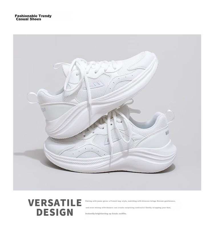 Warrior Sports Shoes Unisex Couple Spring Autumn Mesh Breathable Comfortable Casual Dad Shoes Black Size 40 2