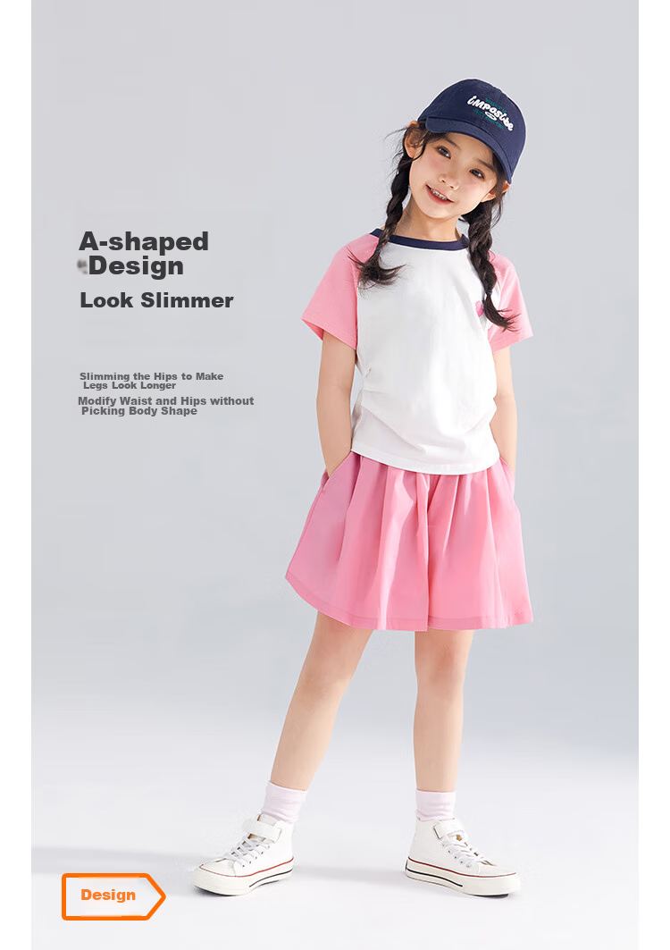 QQ DUCK Children's Clothing, Girls' Summer Shorts, Wide-Fit Youth Wear, Versatile, White Color; Size 140 3