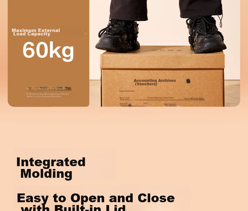 Deli Accounting Voucher Box File Box Three-Layer Thickened Cardboard Box Financial Voucher Invoice Document Storage Box Large Size 5-Pack PA123 10