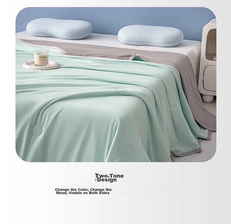 Hongdou Class A Japanese Cooling Technology Summer Quilt Cooling Silk Thin Quilt Summer Blanket 200*230cm Misty Rain 14