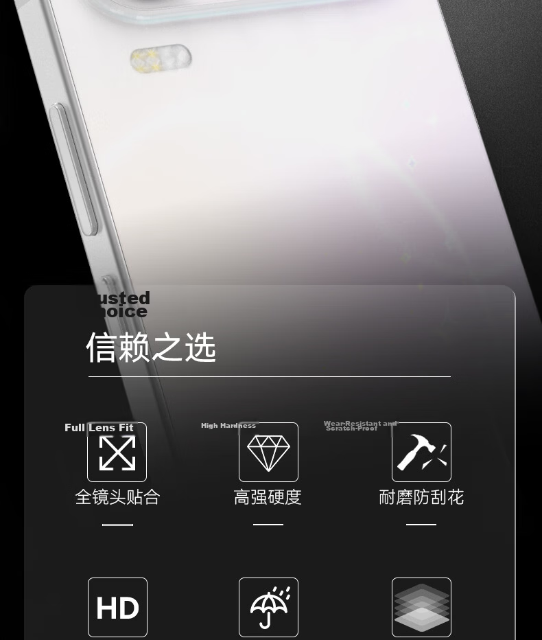 BLUEO AR Anti-Reflective Honor 600Pro Rear Camera Lens Protector High Transparency Shockproof Scratch-Resistant Film 3