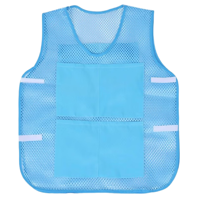 Beifute Cooling Vest Summer Ice Pack Vest Anti-Heat Stroke Unisex Ice Jacket Cooling Waistcoat Public Service Water Cooling Shirt Ice Blue Vest + 8 Ice Packs