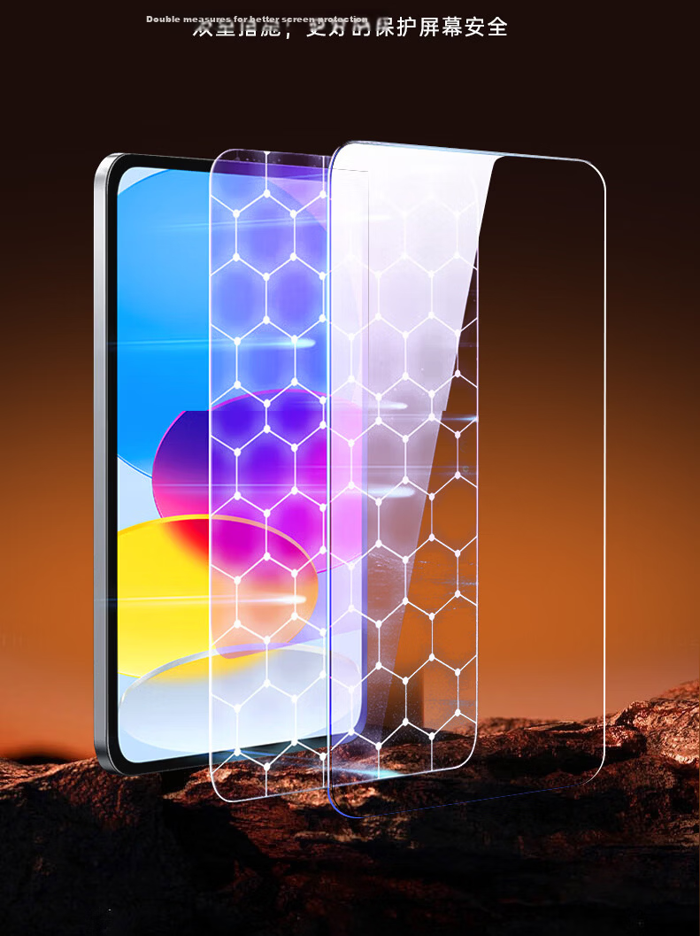 GOLDEN RAY Tempered Glass Screen Protector for iPad 9/8/7 10.2-inch Apple Tablet 2.5D Arc Edge HD Full Coverage Anti-Fingerprint Explosion-Proof Screen Protector 11
