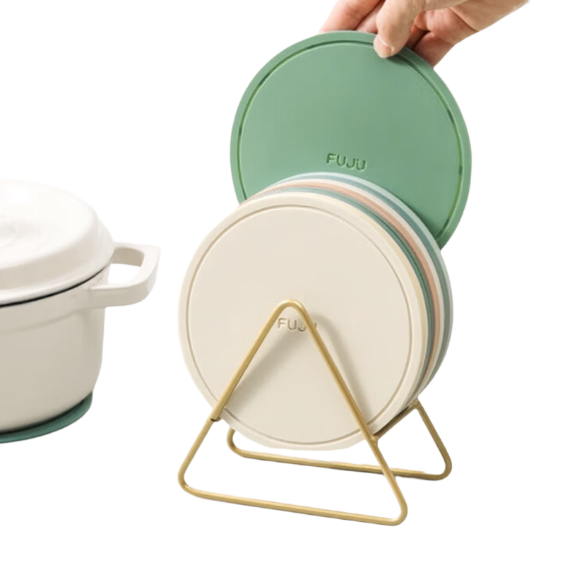 FOOJO Heat-Resistant Placemats, High-Temperature Resistant Table Mats, Coasters And Placemats Set, Macaron 6 Colors + Stand