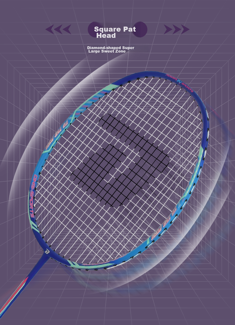 DHS Badminton Racket, Single Racket, Full Carbon, 3U Ultra-Light Offensive Type, Rui Feng 587, with 3 Shuttlecocks 4