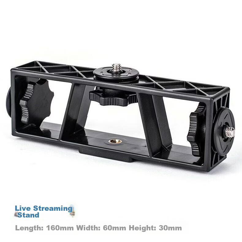 YUNTENG Multi-Position Live Streaming Stand Universal Multi-Functional Tripod Mount Clip for Vertical Phone Shooting with Fill Light and Floor Selfie Holder 6