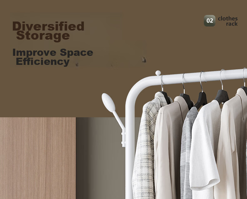 Nanye Floor Clothes Drying Rack Multifunctional Simple Home Bedroom Balcony Thickened Coat Hanger DGW-3B 4