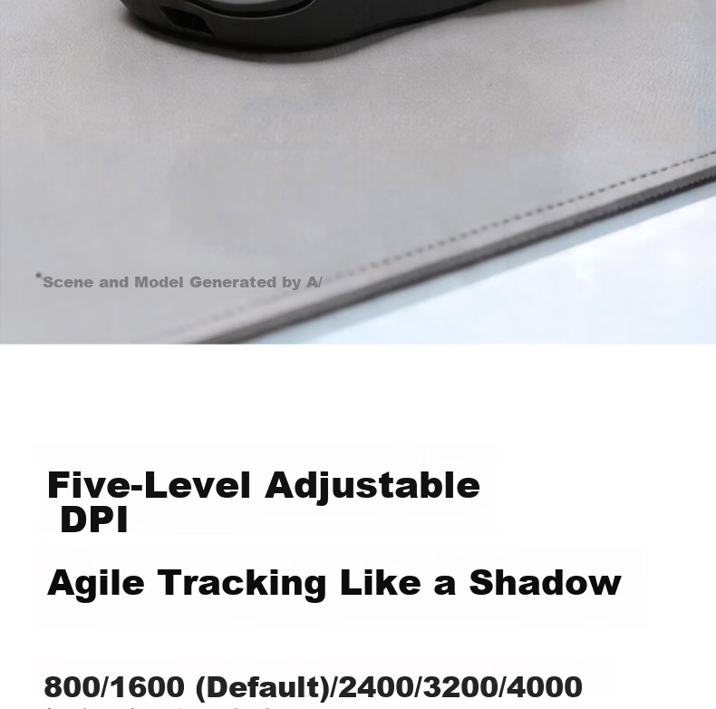 Deli Wireless Mouse Rechargeable Lightweight Ergonomic Portable Office Mouse for Laptop Desktop All-in-One 10000DPI Black LN30 8