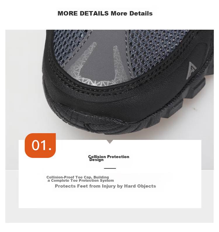 HUMTTO Summer Mesh Breathable Hiking Shoes, Large Pore Breathable Mesh, Men's Outdoor Low-Top Casual Trekking Shoes, Black, Size 40 11