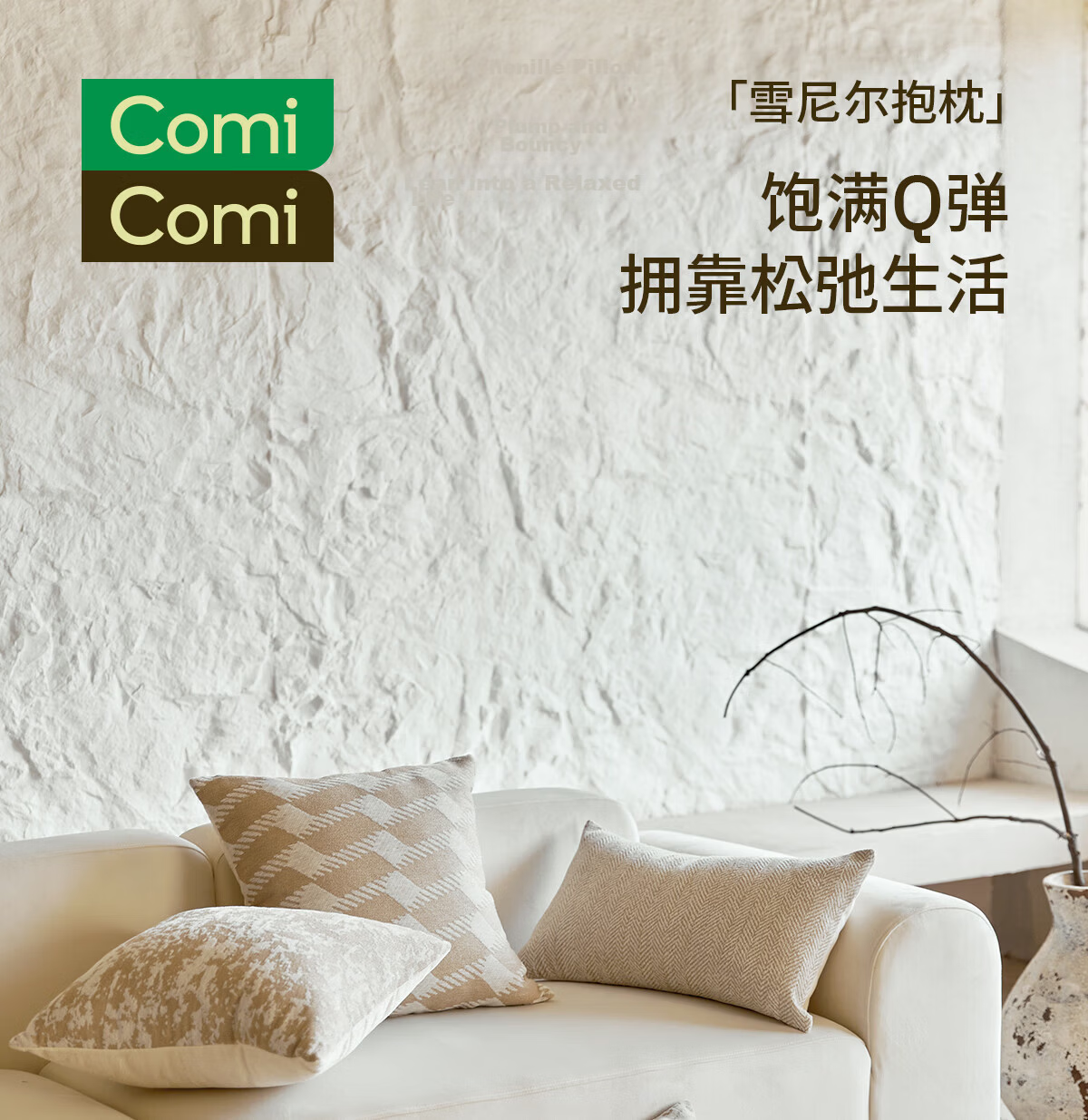COMICOMI Sofa Cushion Luxury Living Room Pillow with Inner Core Removable Washable Cover 45*45cm 2