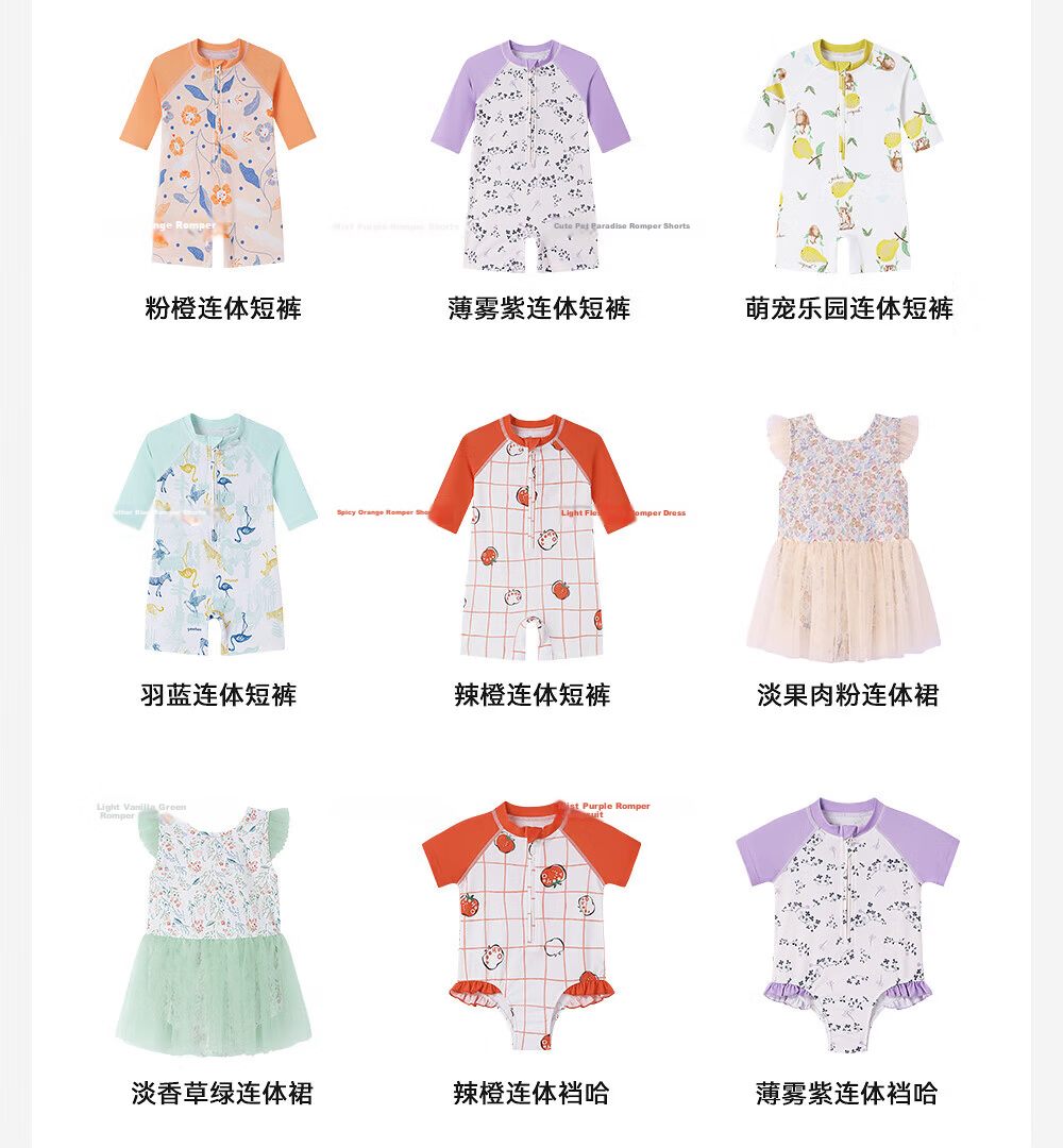 YEEHOO Kids Short Sleeve One-Piece Swimsuit Unisex Children's Thermal Spring Swimwear Summer Sun Protection UPF50+ 25