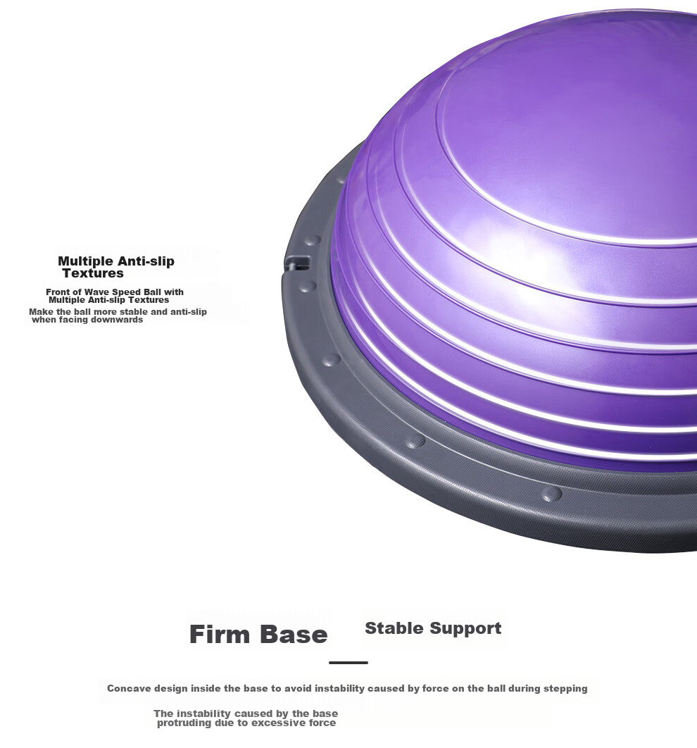 PROIRON Puli'ai Balance Ball with Thickened Foot Pedal, Unisex Shaping Fitness Ball, Purple Model with Resistance Rope 5
