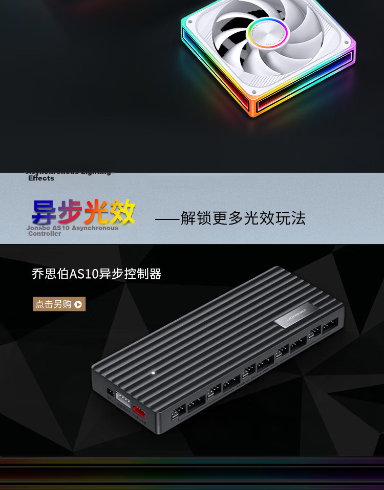JONSBO ZE-360WR ARGB White 12CM x3 Case Fans Reverse Blade (Four-Sided Thousand-Layer Mirror Full Light Effect / Motherboard Sync Lighting / PWM Male-Female Connector) 12