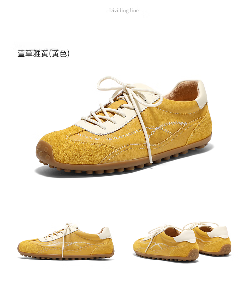 Senda Cai Wenjing Same Style Milk Leather Training Shoes Women 2026 Spring New Lambskin Casual Sneakers 4XV23 Beige Size 36 22