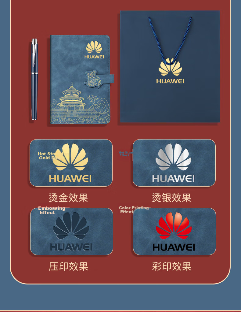 Wen'ao Guochao Notebook Palace Museum Chinese Style Cultural Creative Gift Thickened Paper Leather Diary Journal Business Work Meeting Office Supplies Gift Box Set 1