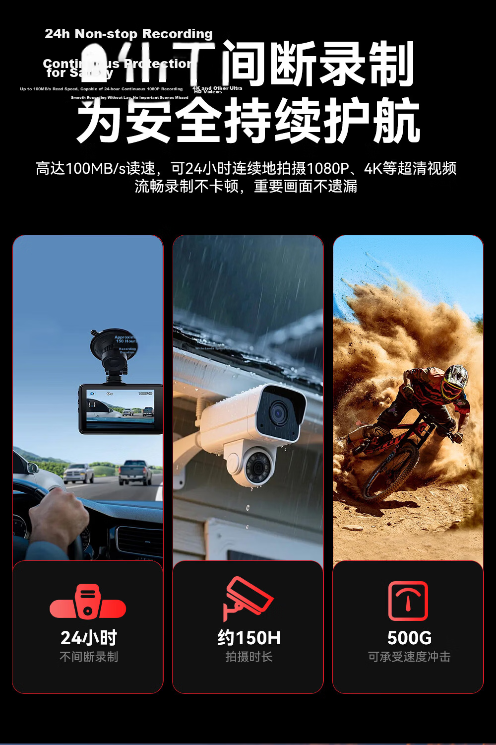 KODAK 1282GB TF (MicroSD) Memory Card A1 U3 V10 4K High Durability Dash Cam & Surveillance Camera Memory Card 100MB/s Read Speed 3