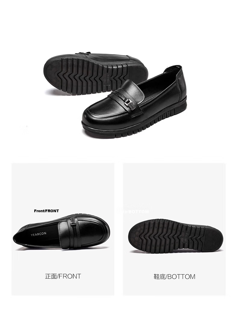 Eierkang Women's Loafers Wide Fit Large Size Single Shoes Middle-aged and Elderly Mom Shoes 11759W Off-white 36 12
