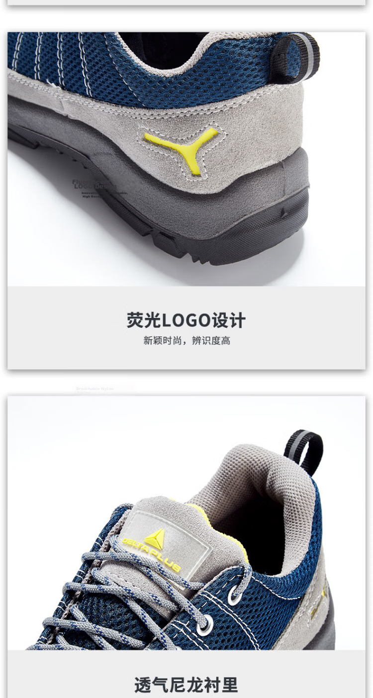 Delta Safety Shoes Anti-Static Puncture-Resistant Anti-Smash Slip-Resistant 301232 Gray Black Size 40 5