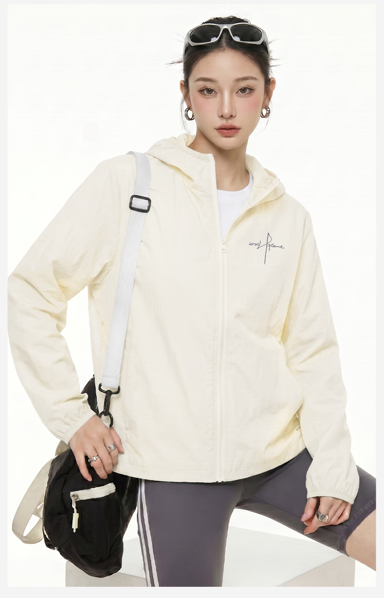 Jeanswest Women's Summer New Ice Silk Cooling UV Protection Sun Jacket Lightweight Breathable Comfortable Outdoor Skin Jacket 18
