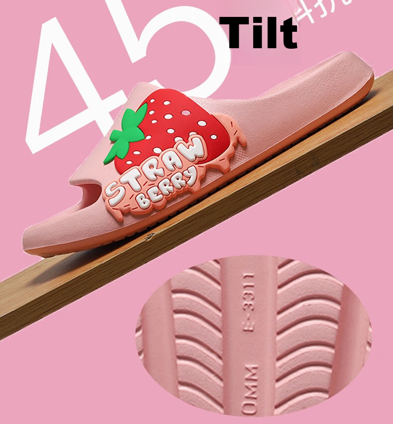 Huamei Jianbu Cartoon Fruit Couple Slippers Indoor Outdoor Bathroom Soft Sole Sandals HM33110 Gray Size 42-43 8
