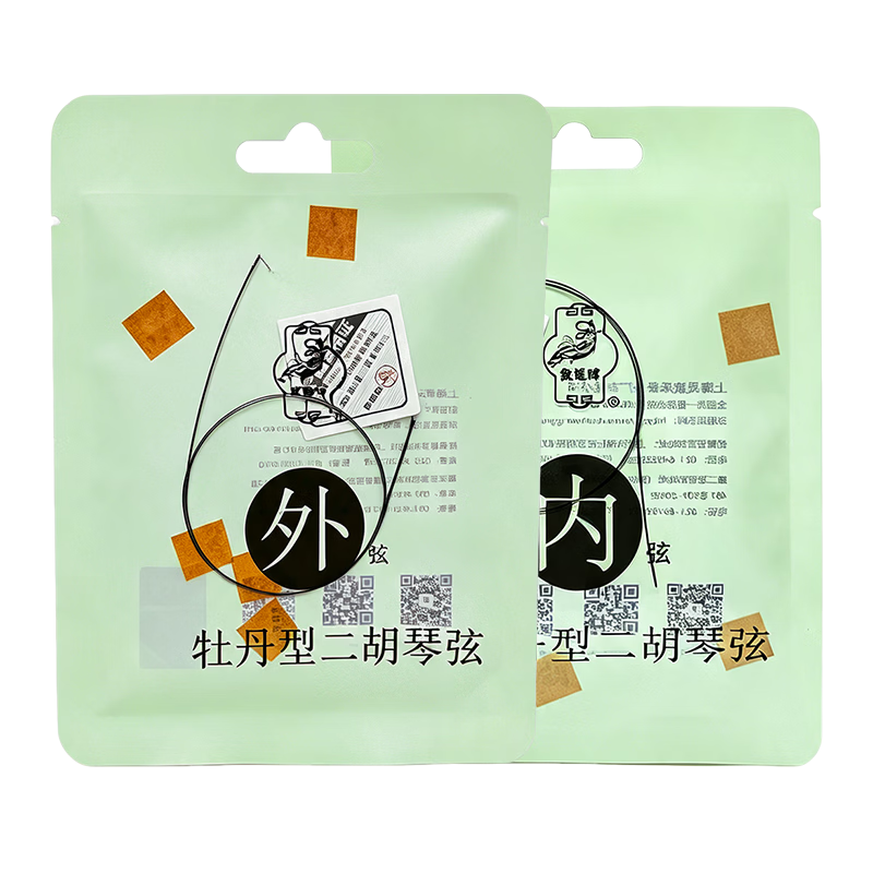 Dunhuangpai Mufan-Shaped Professional Erhu String Set, Two Strings (Outer And Inner) + Rosin, Musical Instrument Accessories