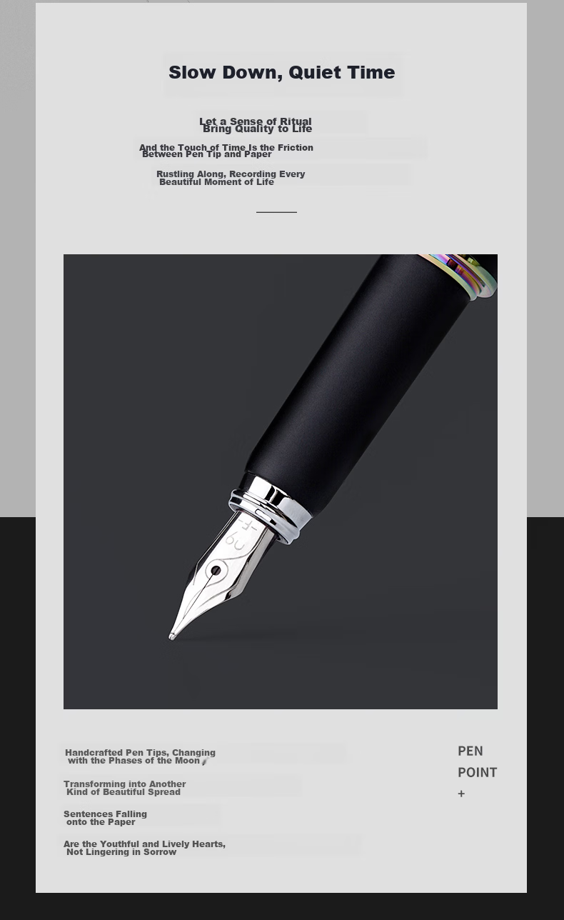 N9 Fountain Pen Taiji Series Xuan Yu Black EF Nib 0.4mm Business Office Birthday Gift Back to School Essential 6