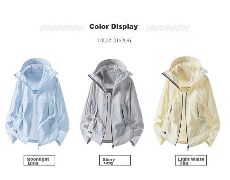 TUCANO Summer Lightweight Ice Silk UV Protection Jacket for Men and Women, Outdoor High-End Sun Protection Coat, Light White Tea, Size M 15