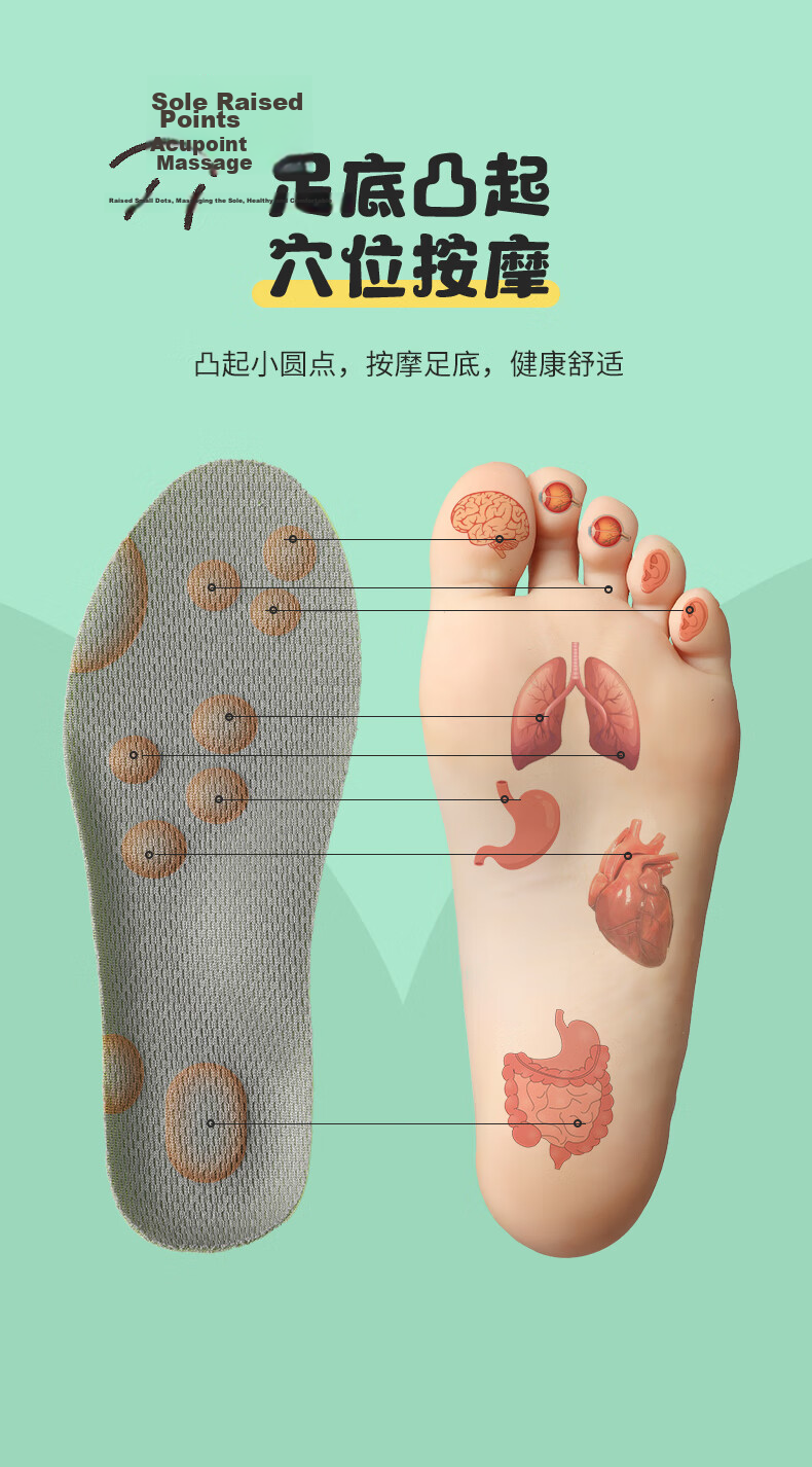 FOOTOPPO Children's Insoles, Antibacterial And Sweat-Absorbing, Mugwort Deodorizing, Comfortable Ultra-Soft Sports Thickened Insoles for Girls 4