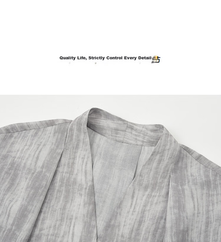 Demana Artistic Atmosphere Summer Design Cross V-Neck Pleated Sleeve Slim Fit Shirt for Women High-End Feel 15