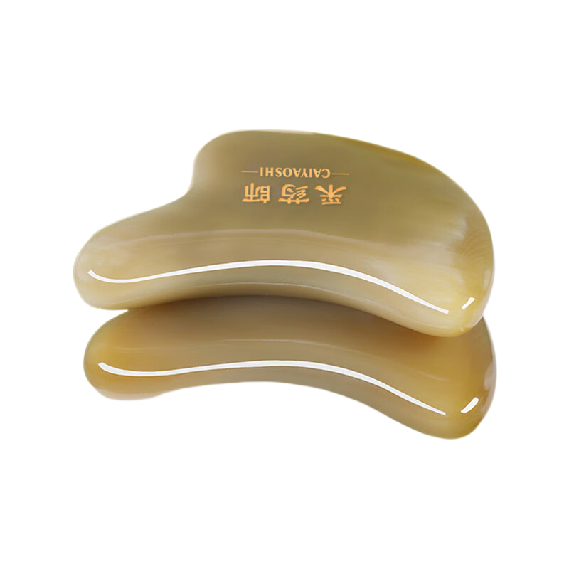 CAIYAOSHI Ox Horn Face Gua Sha Board for Meridian Lifting, Beauty, Exfoliation, Sensitive Skin, Stiff Neck, Health Care, Moisture Removal, Dormitory Students, Mid-Autumn Festival Gift, Women's Gift, Elders, Parents, Teachers, Thick 12mm