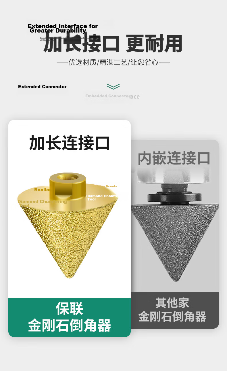 Baolian Diamond Chamfering Tool Umbrella-Shaped Grinding Head Tile Marble Quartz Expansion Hole Opener Angle Grinder Conical Drill Bit 3