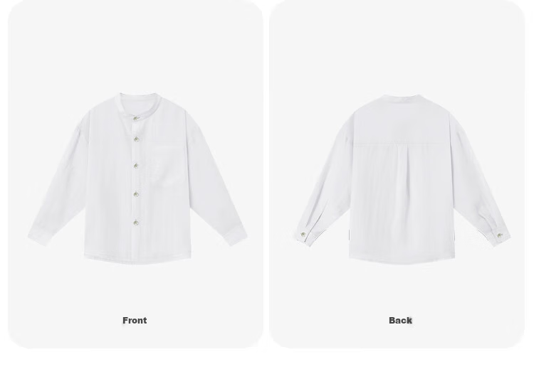 Duoduo Kids Casual Shirt Summer Small Stand Collar Children's Lightweight Breathable Jacket Simple High-End Versatile Kids Top 44