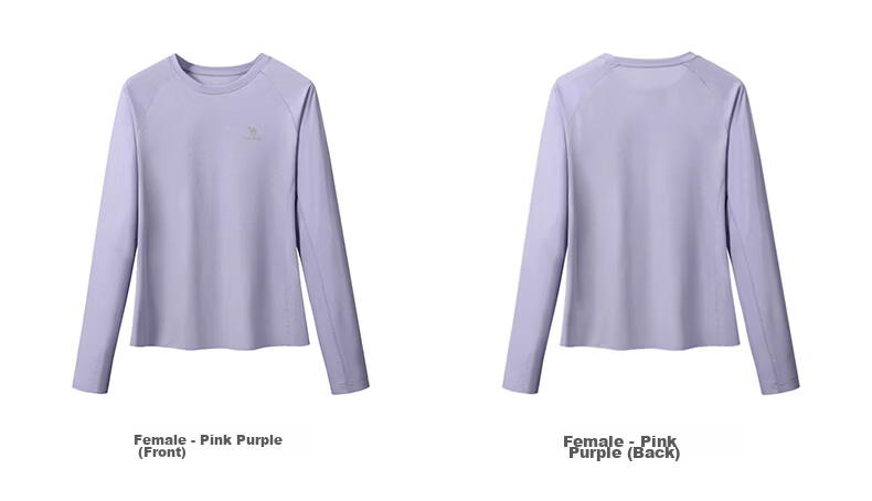 CAMEL Long Sleeve Quick-Dry T-Shirt for Women Running Fitness Crew Neck Sports Top C25CAVL6001 Pink Purple M 25