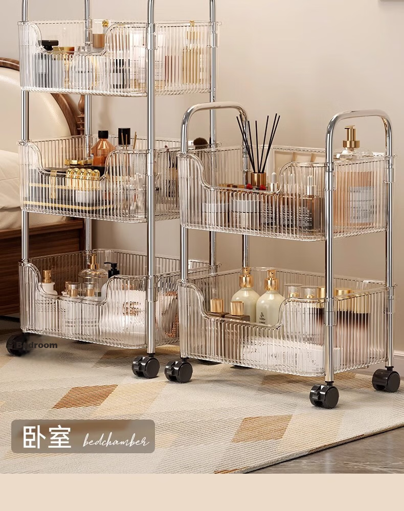 Shunyou Kitchen Storage Rack, Acrylic Floor-Standing Rotating Vegetable Shelf, Storage Rack, Mobile Cart SY-616 16