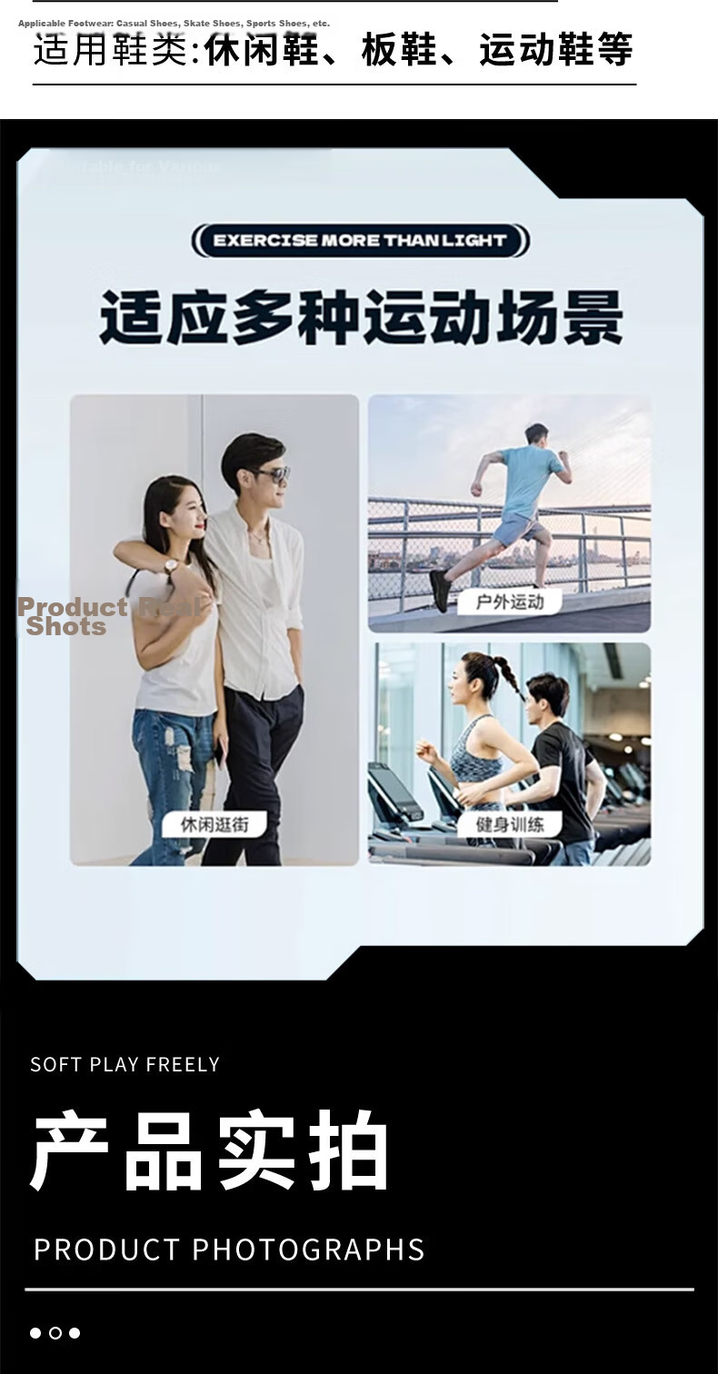 FOOTOPPO 3D Printed Ultra-Thin Breathable Soft Insoles for Men and Women Non-Slip Comfortable Thin Insoles Black 10