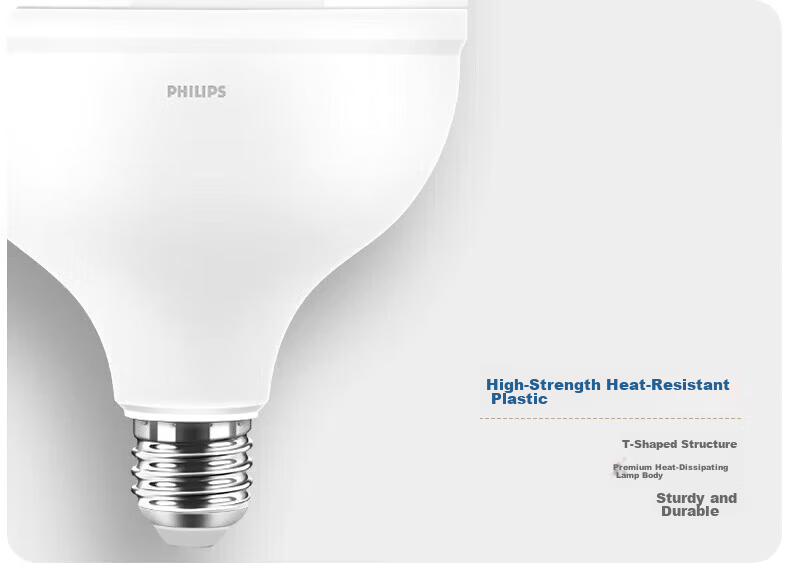 PHILIPS LED Bulb Energy-Saving High Power Super Bright E27 Screw Base Factory Industrial Lamp 45W [E27 Economy Model] Warm Yellow Light 3000K 5