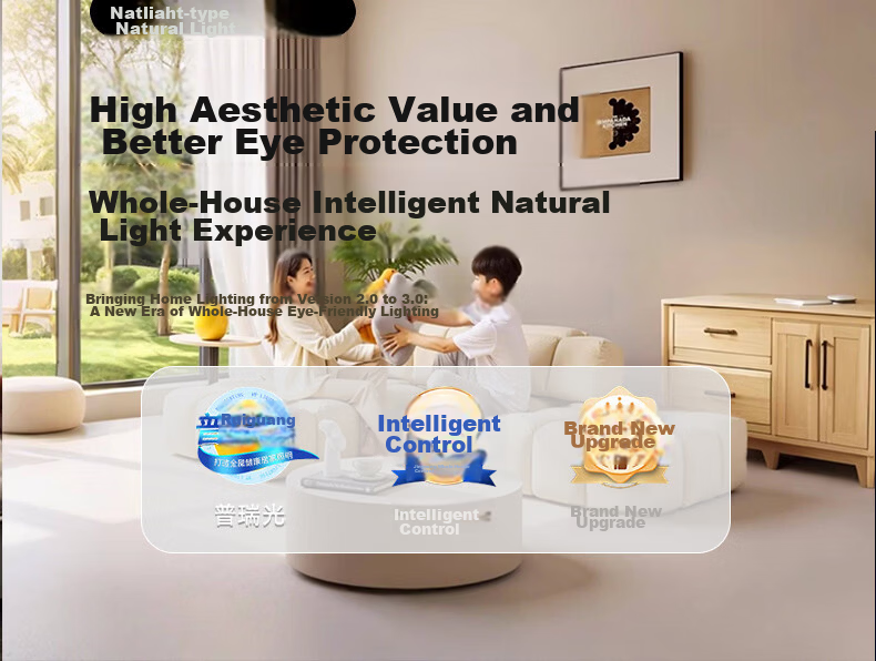 AUX American Pure Eye Protection AI Voice Smart Living Room Ceiling Light LED Main Light Luxury Crystal Modern Minimalist 2