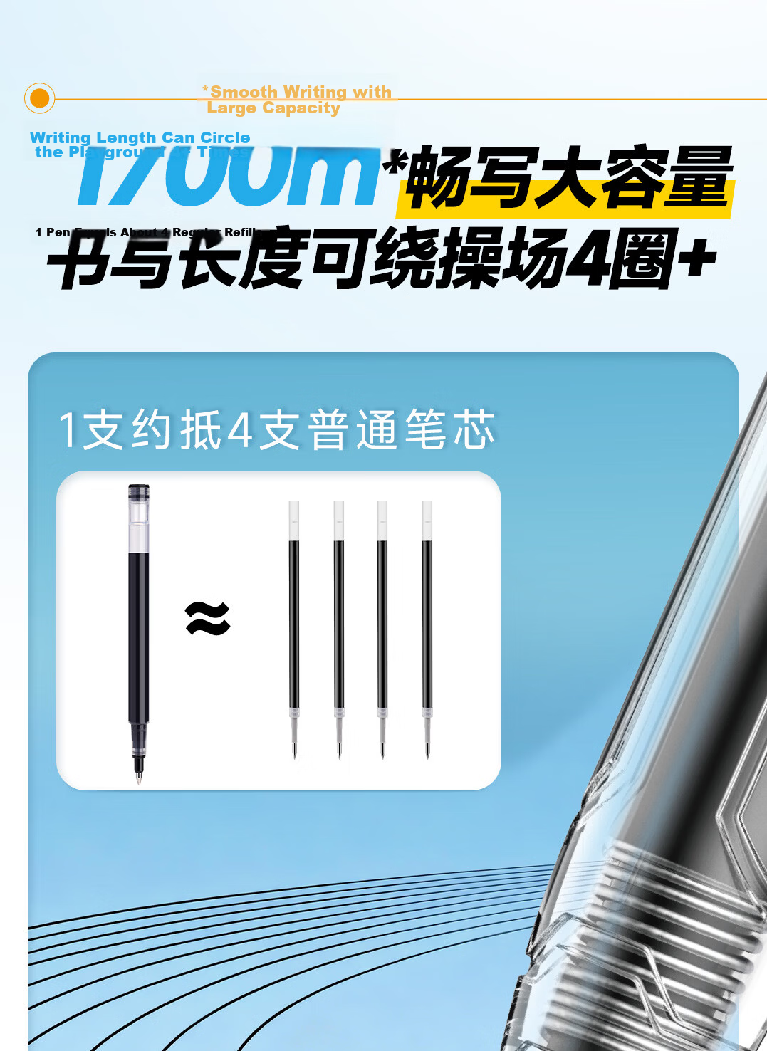 Dianshi Multi-Function Dual Ballpoint Retractable Neutral Pen 0.5mm Bullet Tip Black Student Exam Practice Office Quick-Dry 12-Pack Smooth Writing 4