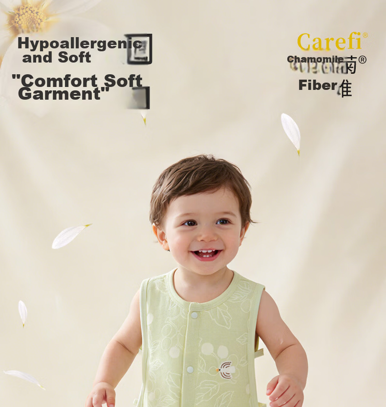 Tonglian Chuxin [Chamomile] Baby Summer Thin Romper Newborn Summer One-piece Bodysuit Pajamas Crawling Suit 1