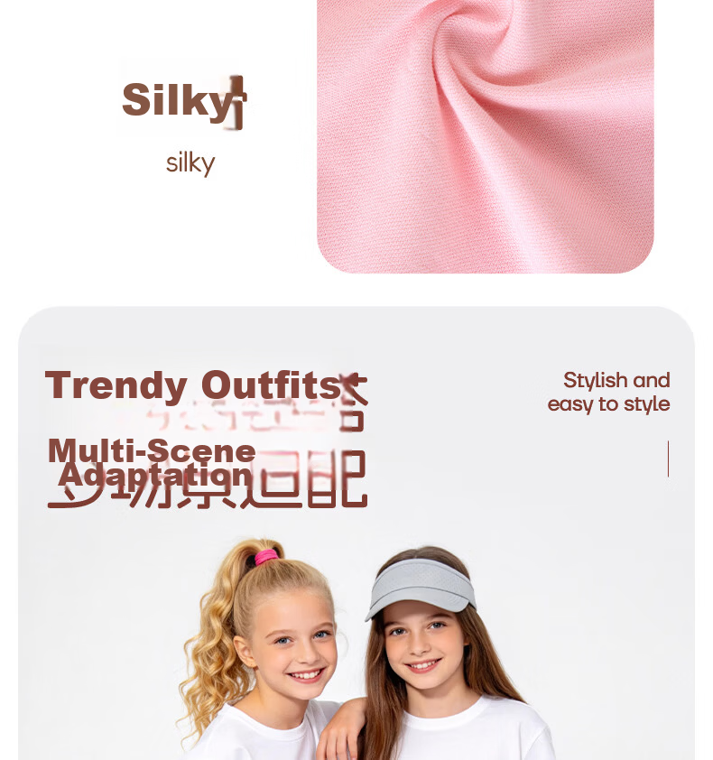Baleno Girls Summer Set Stylish Sporty Short Sleeve T-Shirt Lightweight Children's Summer Mosquito-Repellent Pants Two-Piece Set 11