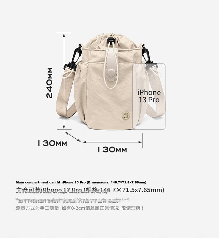 GOLF Fashion Crossbody Bag for Women Casual Shoulder Bag Sports Cycling Phone iPad Bag Water Bottle Drawstring Small Sling Bag Water-Resistant 21