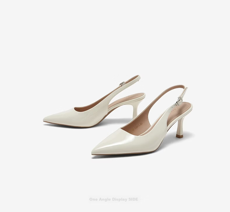 BASTO Elegant Nude Pointed Toe Stiletto High Heel Backless Sandals CU712BH6 22
