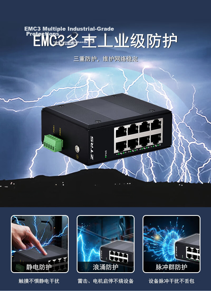 ZTRS Zhongxing System 16-Port Gigabit Unmanaged Industrial Enterprise Switch iSW-510-ZX16GT 5